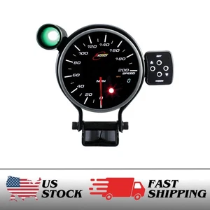RACETECH Performance Electrical 115mm 4.53" Speedometer Warning Peak 200 MPH - Picture 1 of 10