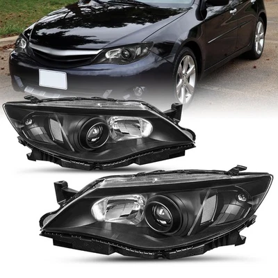 For 2008-2011 Subaru Impreza Outback Sport WRX Black Headlights Left+Right Lamps - Image 1 of 4