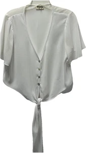 Show Me Your Mumu Gr. M transparente Bluse Knöpfe zum Binden in der Taille - Bild 1 von 6