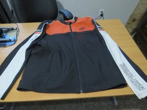 Chaqueta Bomber Harley Davidson Negra Cremallera Completa Malla Forrada Bordada Para Hombre Talla XL - Imagen 1 de 9