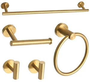 Gebürstetes Gold Badezimmer Hardware Accessoires Set 5 Stück, Edelstahl Badewanne... - Bild 1 von 8