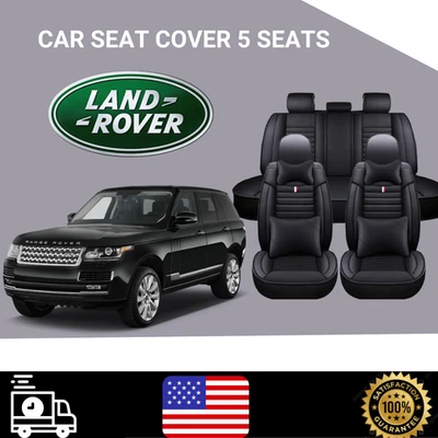 Fit for All Land Rover Range Rover Car Seat Cover 9Pcs Soft Touch Black - Image 1 of 4