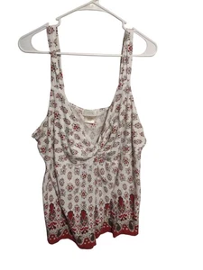 Canotta babydoll vintage Y2K Maurices con spalline taglia 3 floreale bohemien casual paisley  - Foto 1 di 5