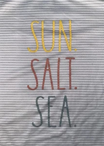 Rae Dunn Womens Small Short Sleeve Striped SleepShirt “Sun Salt Sea” Soft - Picture 1 of 4