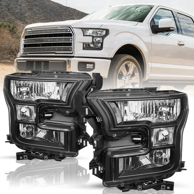 Faros negros esquineros transparentes izquierda+derecha aptos para camioneta Ford F150 2015 2016 2017 Foto 1 de 4