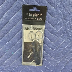 Tijeras bordadas Gingher G-4 nuevas en paquete con estuche de cuero - Imagen 1 de 1
