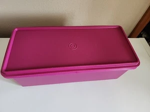 Tupperware Brotheber Aufbewahrungsbox Magenta mit Deckel rechteckig rosa Eimer fuchsia - Bild 1 von 11