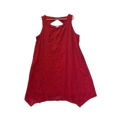 Vestido feminino Avenue bordado vermelho sem mangas plus size 18/20 - Imagem 1 de 4