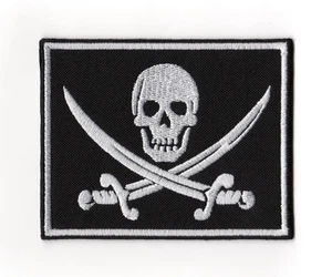 Jolly Roger Patch | Pirate Skull Biker Motorcycle Outlaw Crossbones Cool Logo - Picture 1 of 2