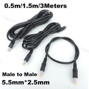 DC male to male Extension power supply Cable Plug Cord 5.5MMX2.5mm connector H9 - Picture 1 of 6
