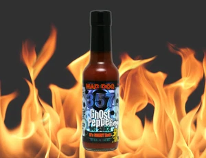 Mad Dog 357 Ghost Pepper Hot Sauce 5 fl. oz. 150,000 Scoville Bhut Jolokia - Foto 1 di 1
