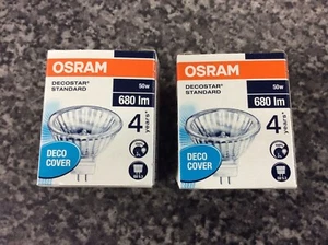 2x Osram Decostar 50w MR16 12v Lamps, Halogen 2-Pin Lightbulbs, Warm White - Picture 1 of 1