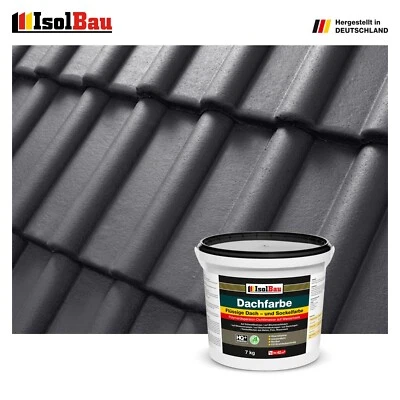 ISOLBAU Dachfarbe Anthrazit 7 kg Sockelfarbe Fassadenfarbe Dachbeschichtung RAL Farbe