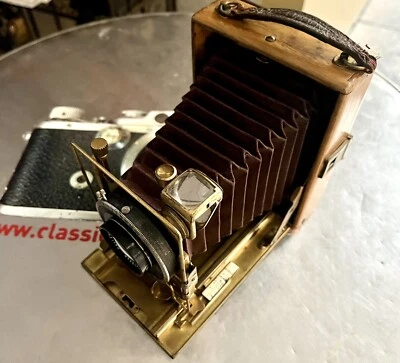 Tropenkamera Holz 9x12 rot Zeiss Tessar 4,5/13,5- Very rare red version c. 1929 - Bild 1 von 4