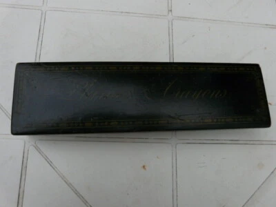 Plumier boite crayon ancien collection  carton bouilli - Photo 1/4