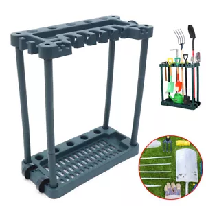 Garage Tool Rack Broom Mop Holder Garden Lawn Utility Storage Stand Organizer - Picture 1 of 12