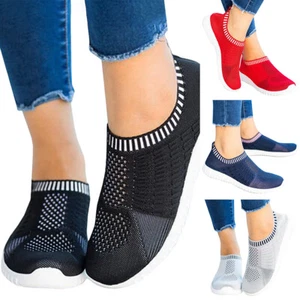 Women Workout Trainers Sock Sneakers Slip On Joggers Comfy Running Walking Shoes - Picture 1 of 10
