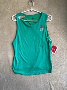 NEW Reebok Crossfit Tank Top Size M Womens Green Logo Sleeveless - Picture 1 of 11