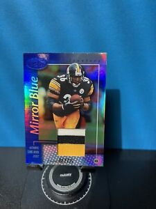 2002 JEROME BETTIS LEAF CERTIFIED MIRROR BLUE 3 Color Patch 74 STEELERS 48/50