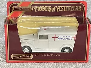 1987 Rare Matchbox Collectibles City Of Citra Ambulance Y12 1937 GMC Van - Picture 1 of 9