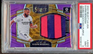 Muestras jumbo Panini Select 2022 Karim Benzema #JSKB parche púrpura/25 PSA 9 - Imagen 1 de 2