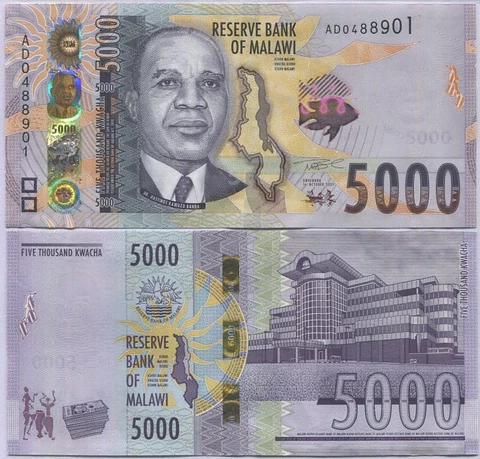 Malawi 5000 Kwacha 2021 / 2022 P 71 UNC Cover