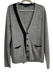 French Connection 100% Wool Cardigan Sweater V-neck Front Buttons Men’s Large - Picture 1 of 9
