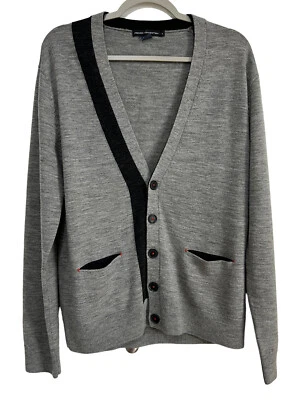 French Connection 100% Wool Cardigan Sweater V-neck Front Buttons Men’s Large - Image 1 of 4