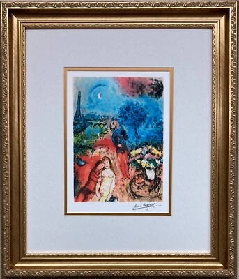 Marc Chagall "Serenata" RARO PERSONALIZADO ENMARCADO Facsímil Firmado Giclee Foto 1 de 3