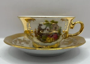 Kleiber Bavaria Cup Saucer Handarbeit 22KT Goldauflage WEST Germany - Picture 1 of 7