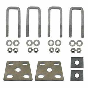 U Bolts Kit 40mm SQUARE x 115mm Galvanised Boat Trailer Fish Plates Axle Pads - Picture 1 of 1