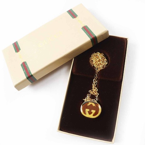 GUCCI GG Design Collana Colore Oro Portapillole Collana Lunga di JP Usata