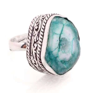 Silver Plated Adjustable Handmade Ring For Women Solar Quartz Gemstone R-416 - Picture 1 of 3