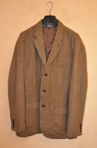 Polo Ralph Lauren Men's Brown Wool Alpaca Herringbone Blazer Coat Size XL-XXL - Picture 1 of 8