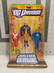 Justice League Unlimited ADAM STRANGE ANIMAL MAN STARMAN 3 Pack Factory Sealed 
