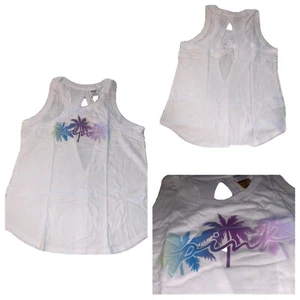 VS VICTORIAS SECRET PINK EVERYDAY RACERBACK TANK TOP OPTIC WHITE SHINE PALM XS - Picture 1 of 5