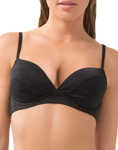 NWT Smart & Sexy Swim Secret Convertible Push-up Bikini Top SA1002 Black - 34C - Picture 1 of 6
