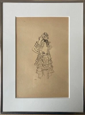 Druck Jugendstil Stehende Frau im Kleid Gustav Klimt Österreich Wien Art-Nouveau - Bild 1 von 4