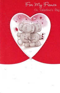 Fiancé Valentines Day Card - Elliot and Buttons - You complete my World Elephant - Picture 1 of 1