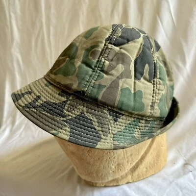 Sombrero cubo camuflaje acolchado vintage años 60 caza grande Foto 1 de 4