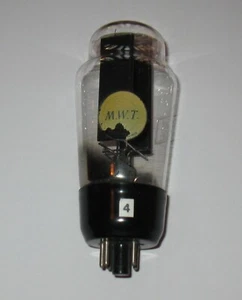 M.W.T. U52 / 5U4G Rectifier Tube Black Plate Bottom Cup Mullard England  no-4 - Picture 1 of 3