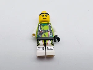 Vintage LEGO Minifigur Limettengrün rot schwarz weiß Anzug Pack Kletterer Fallschirm - Bild 1 von 2