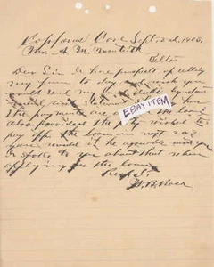1903 W. B. Ross hand written signed letter COPPERAS COVE TEXAS TX buy sell land - Picture 1 of 1