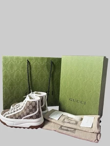 Gucci Tenis Plataforma Entrenadores Alta Top En Camel Ébano Reino Unido 2.5 Ajuste Reino Unido 3 - Imagen 1 de 9