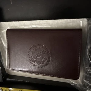 Department of State Braun Aktentasche Kartenetui Vintage Leeman Leder - Bild 1 von 4