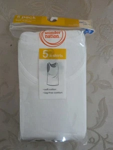 New Wonder Nation Boys Cotton Shirts, 5 Pack, White, Tag Free, Size XXL (18) - Picture 1 of 5