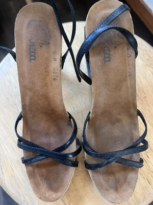 Винтажный 70-х SBICCA платформе FUNK SOUL-TRAIN диско сандалии туфли каблуки размер 6 богемное - Изображение 1 из 4