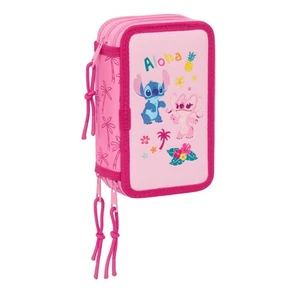 Dreifaches Federmäppchen Lilo & Stitch Chill Rosa Minze 12,5 x 19,5 x 5,5 cm  - Bild 1 von 6