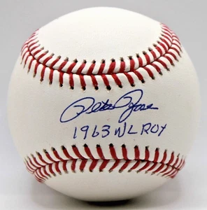 Pete Rose Signed Rawlings OMLB Baseball "1963 NL ROY" - BAS - Picture 1 of 2