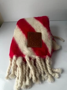 Loewe Red And White Mohair Throw - Picture 1 of 7